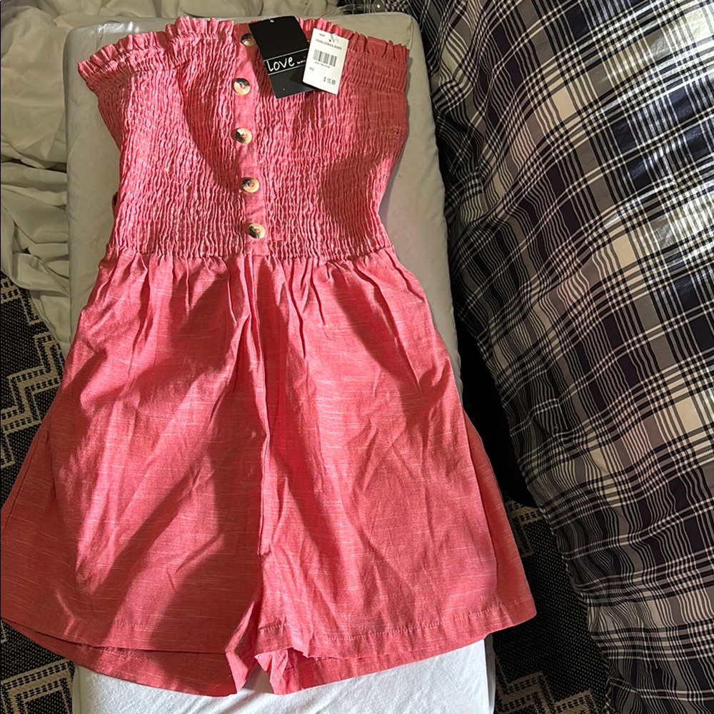 Pink Button-Up Romper